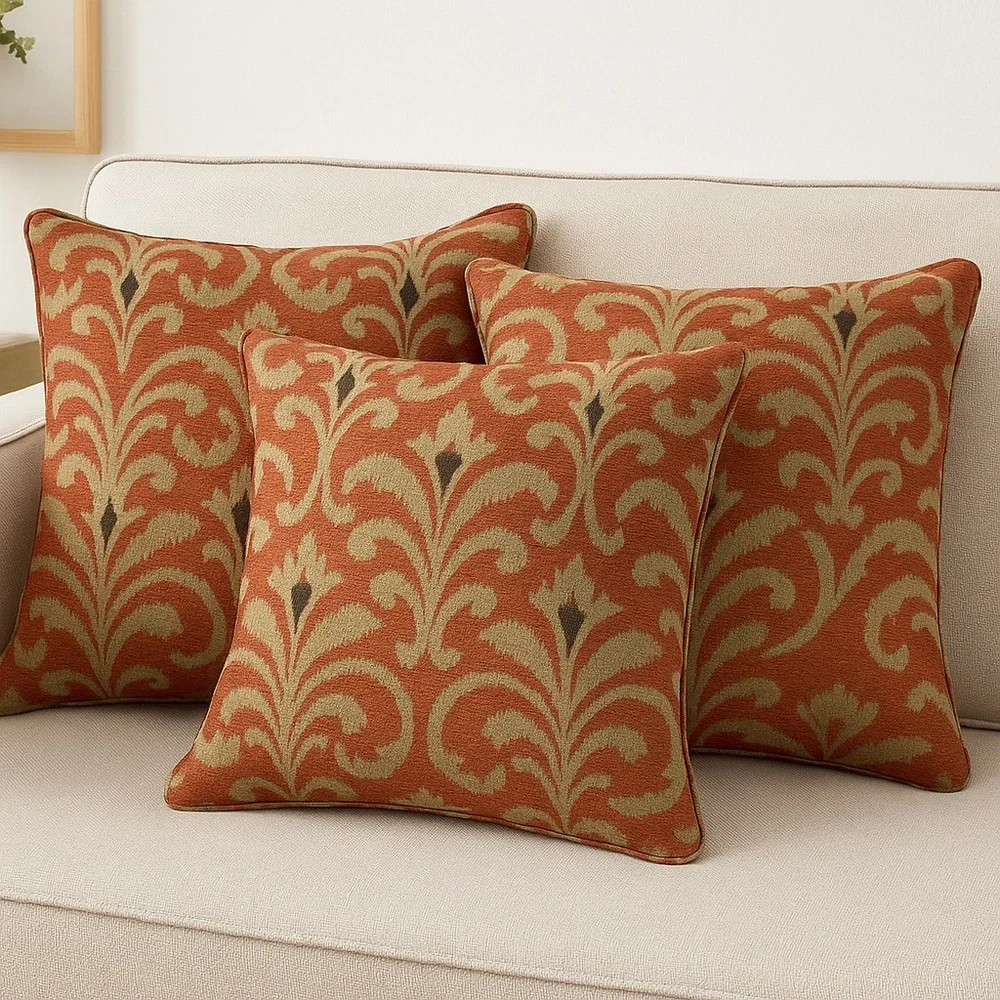RM COCO ALLURE Red and‎ Gold Patterned Fabric, custom made